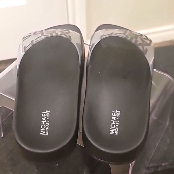 Michael Kors Gilmore PVC Slide Sandal- Black - Picture 9 of 9